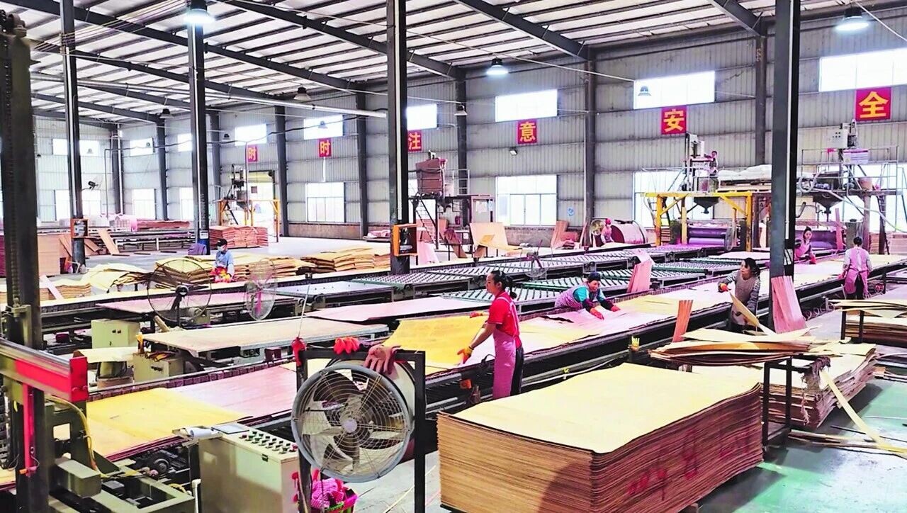 近日，走进广西百色现代林业产业园右江分园的生产车间，原木在智能生产线上历经切割、干燥、施胶、铺装、热压等工序，最终变为平整光滑的板材；智能激光封边机高效运转，工人们或紧盯显示屏校准参数，或操作叉车装卸成品板材，快速核对清单打包发货，现场一派热火朝天的生产景象。  “我们的一站式绿色家居智能制造基地，可以制作旋切板和全屋定制家具，现在每天都有订单往外地发货。”业成集团艾尚嘉家具车间主管陈春燕介绍。  加快强链补链，扭转“大资源小产业”局面  百色山地广袤，森林覆盖率达68.9%，林地面积4380万亩，活立木蓄积量1.72亿立方米，森林植被碳储量超过1亿吨，三项资源指标均居广西首位。  如何把资源优势转化为产业优势？“十四五”期间，我市立足资源禀赋，强化创新驱动，加快推动林业产业转型升级，全力打造继新型生态铝产业之后第二个千亿元级产业集群，通过加强森林资源保护与利用、建设一批现代林业产业园、引进龙头企业、持续建链强链延链等举措，打造板材加工、家具制造、智能家居等木材精深加工产业链，随着自由王国等林木加工企业入驻，实现林木产业向中高端绿色家居迈进。  推